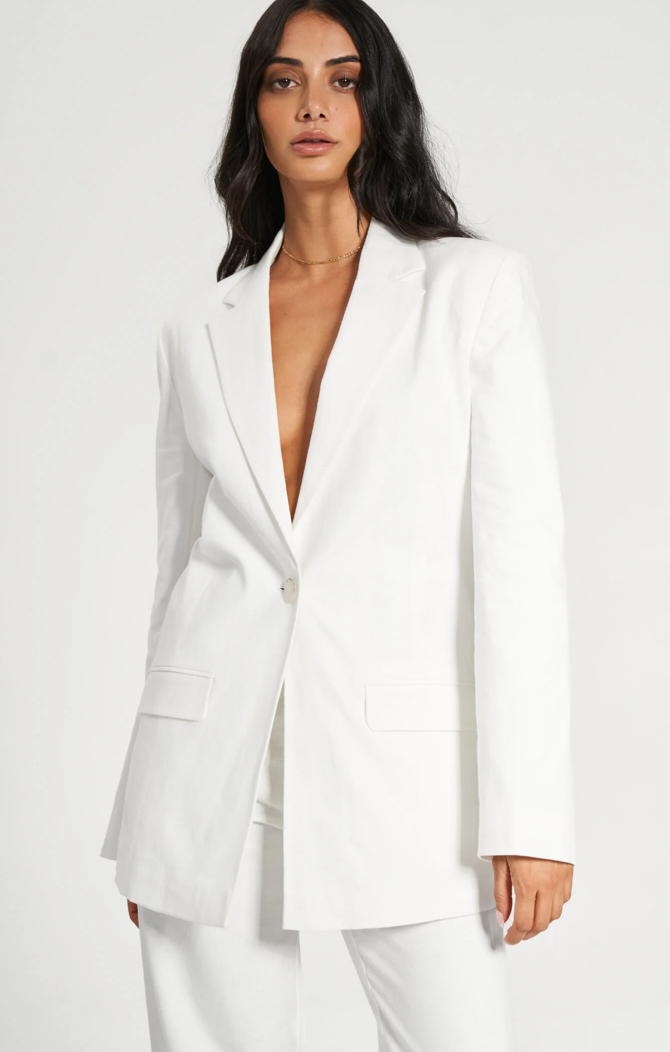 THE LINEN CLASSIC BLAZER - WHITE - Image 4