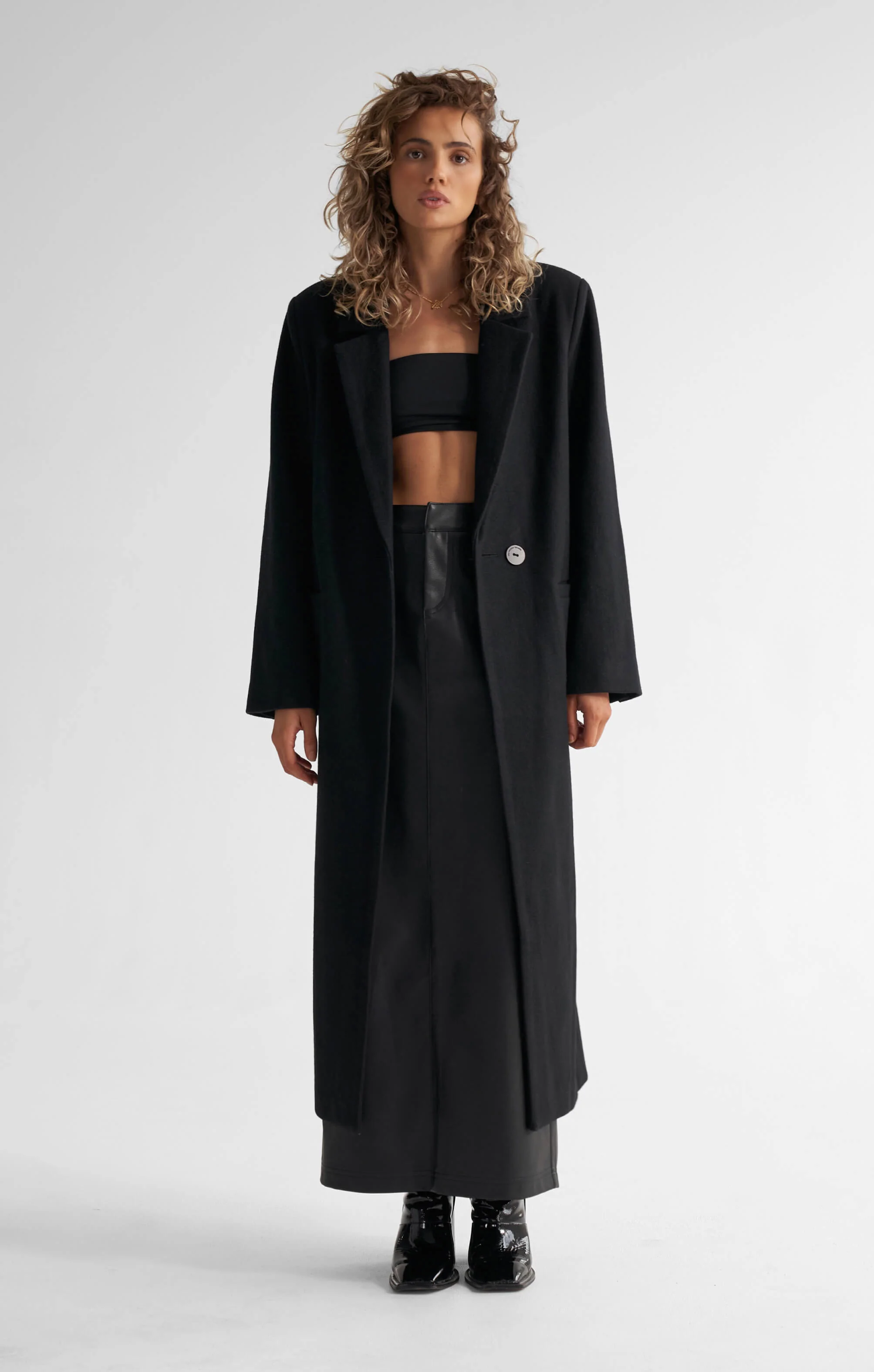 THE LONGLINE CLASSIC COAT - BLACK - Image 3
