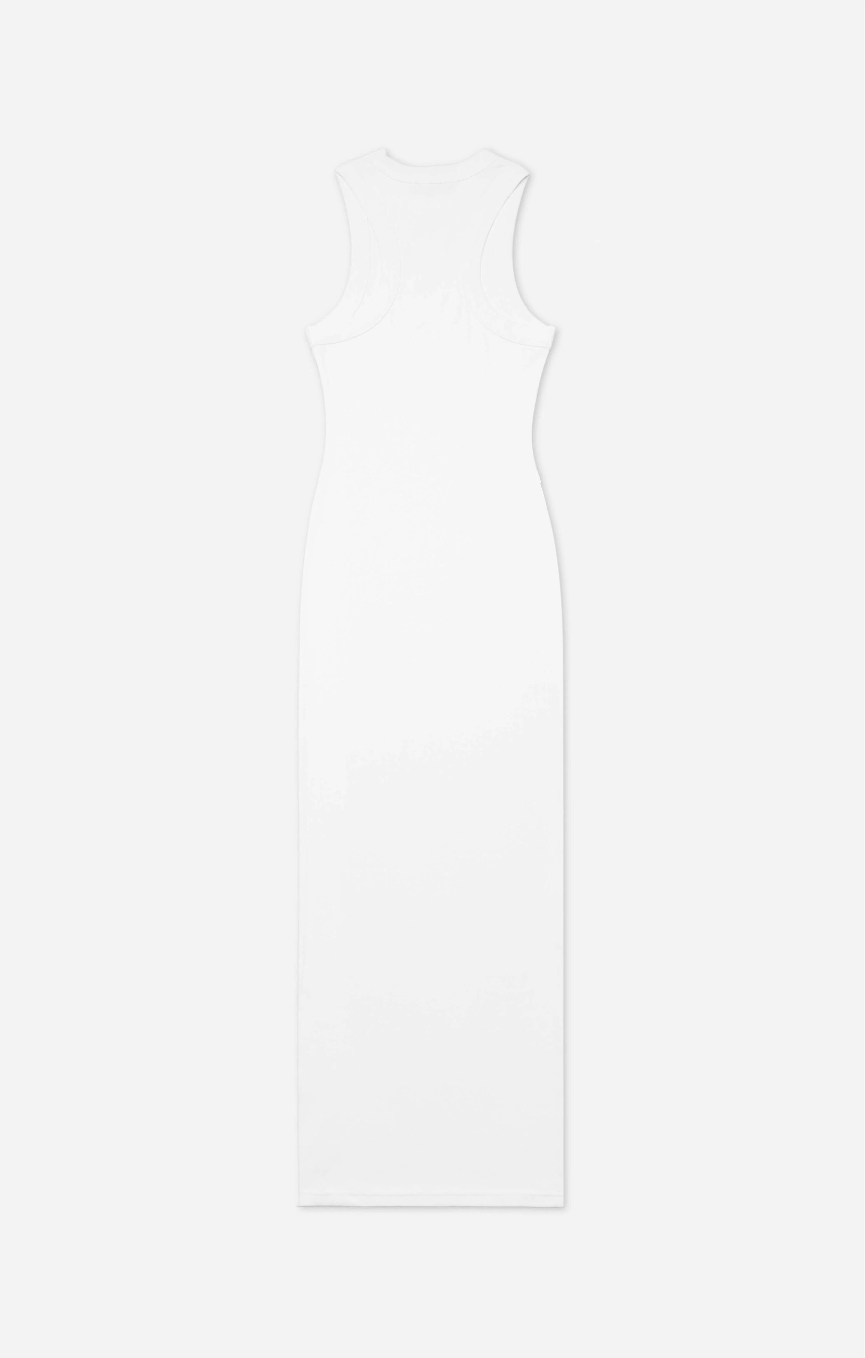 THE LUXE RIB HIGH NECK MIDI DRESS - WHITE - Image 7