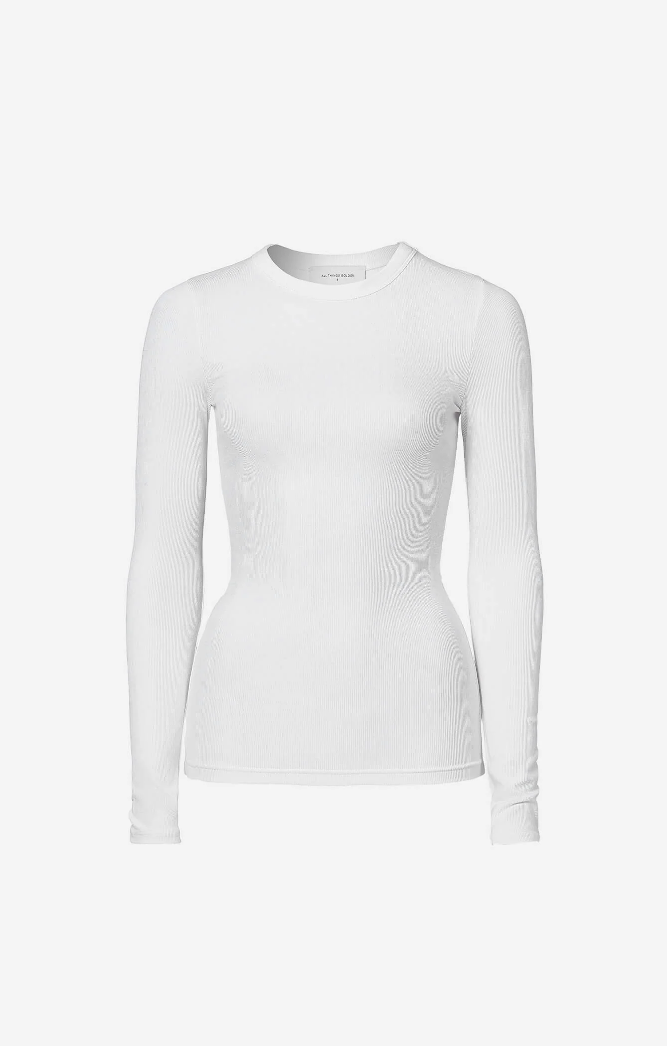 THE LUXE RIB LONG SLEEVE TOP - WHITE - Image 8
