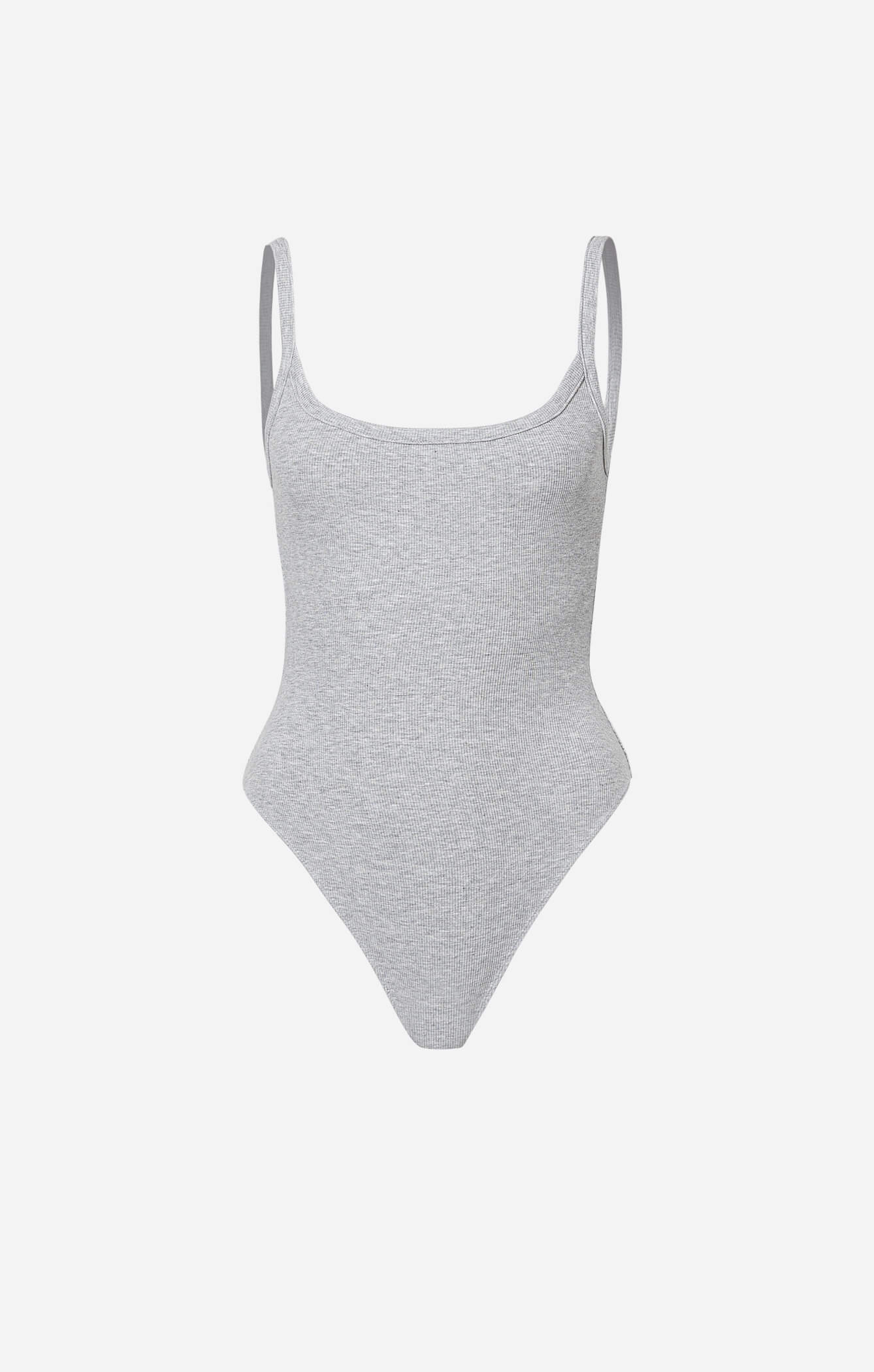 THE LUXE RIB LOW BACK BODYSUIT - MID GREY - Image 8