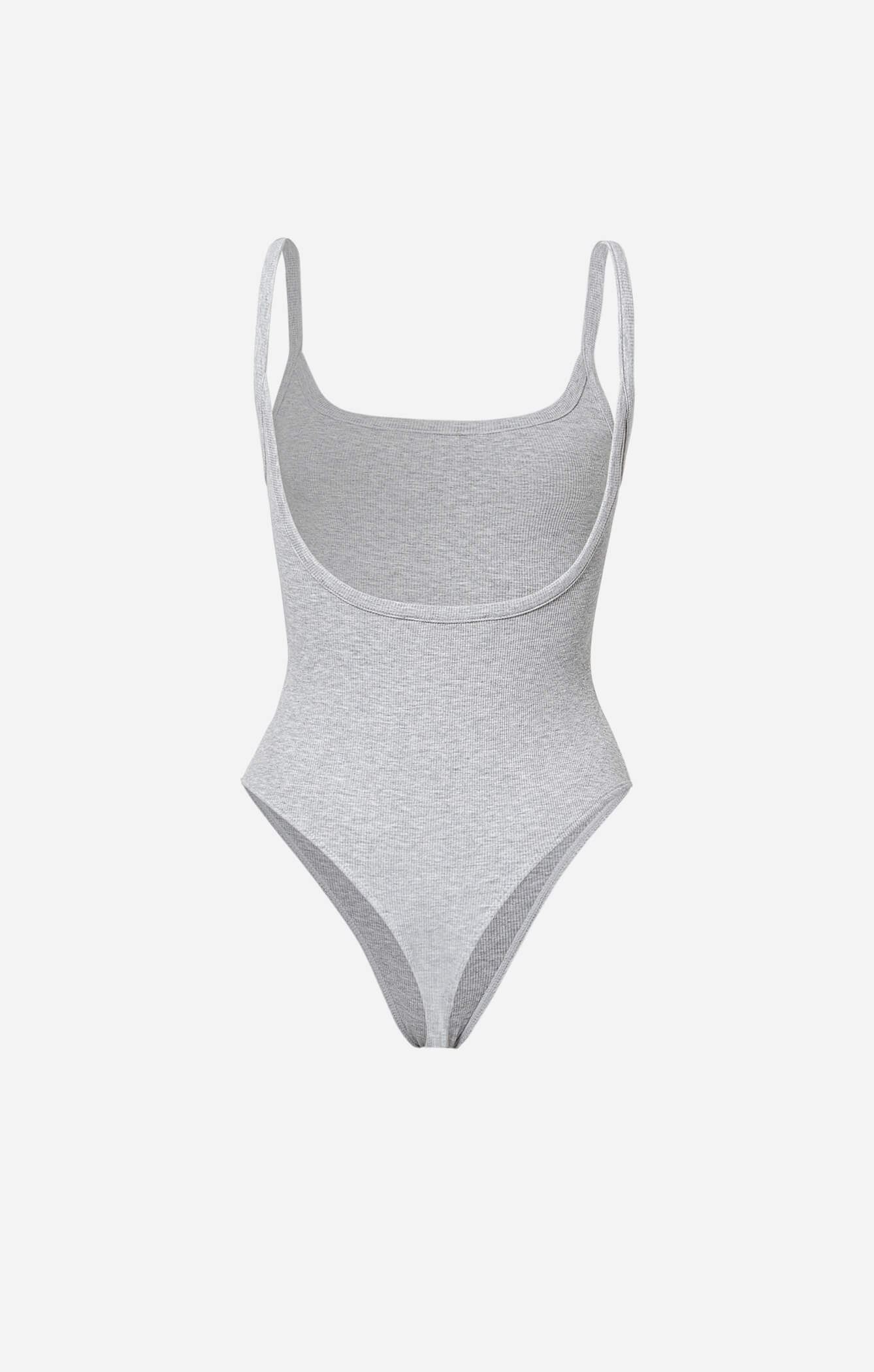 THE LUXE RIB LOW BACK BODYSUIT - MID GREY - Image 9