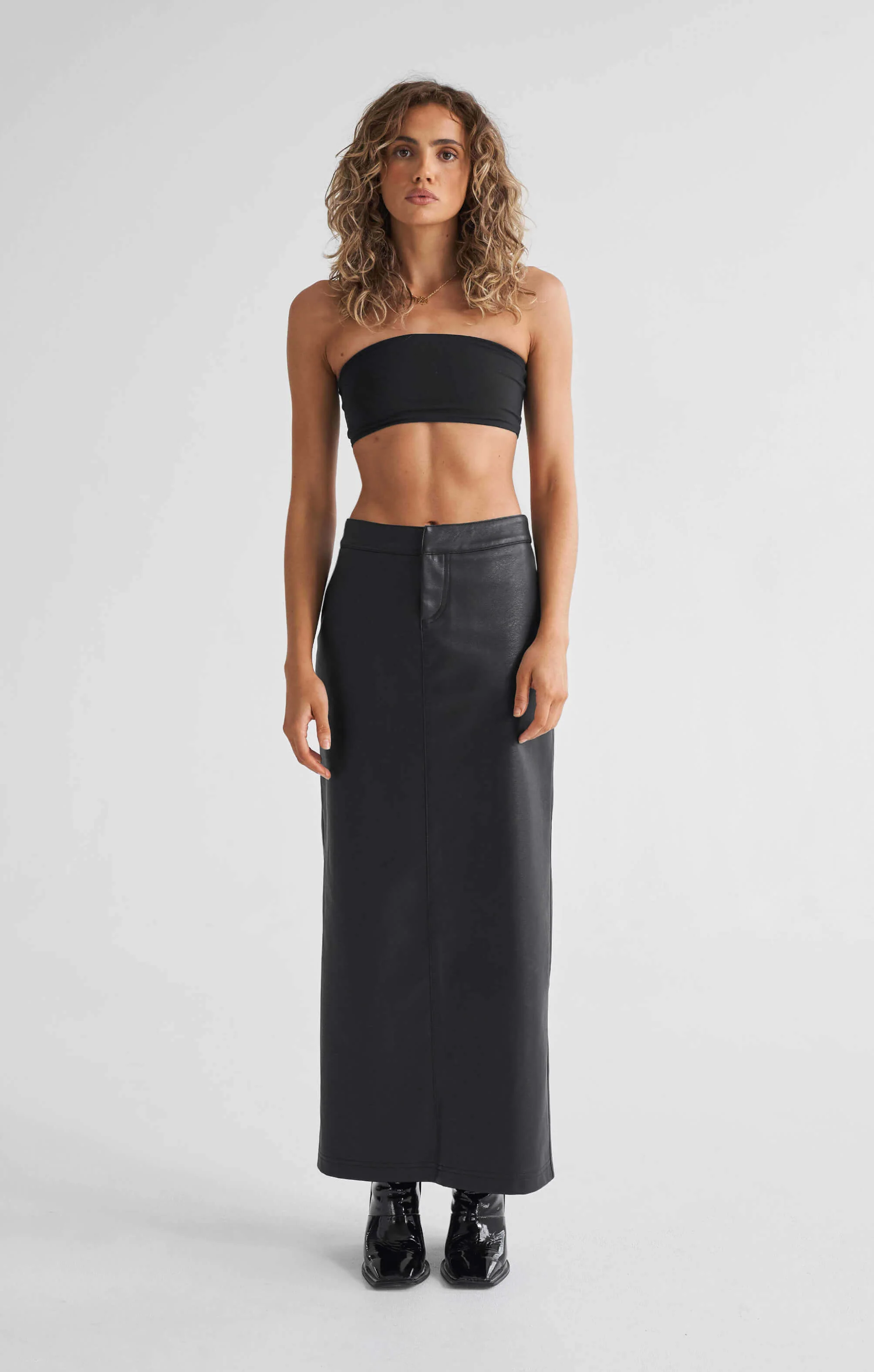 THE PEBBLED™ VEGAN LOW RISE MAXI SKIRT - Image 3