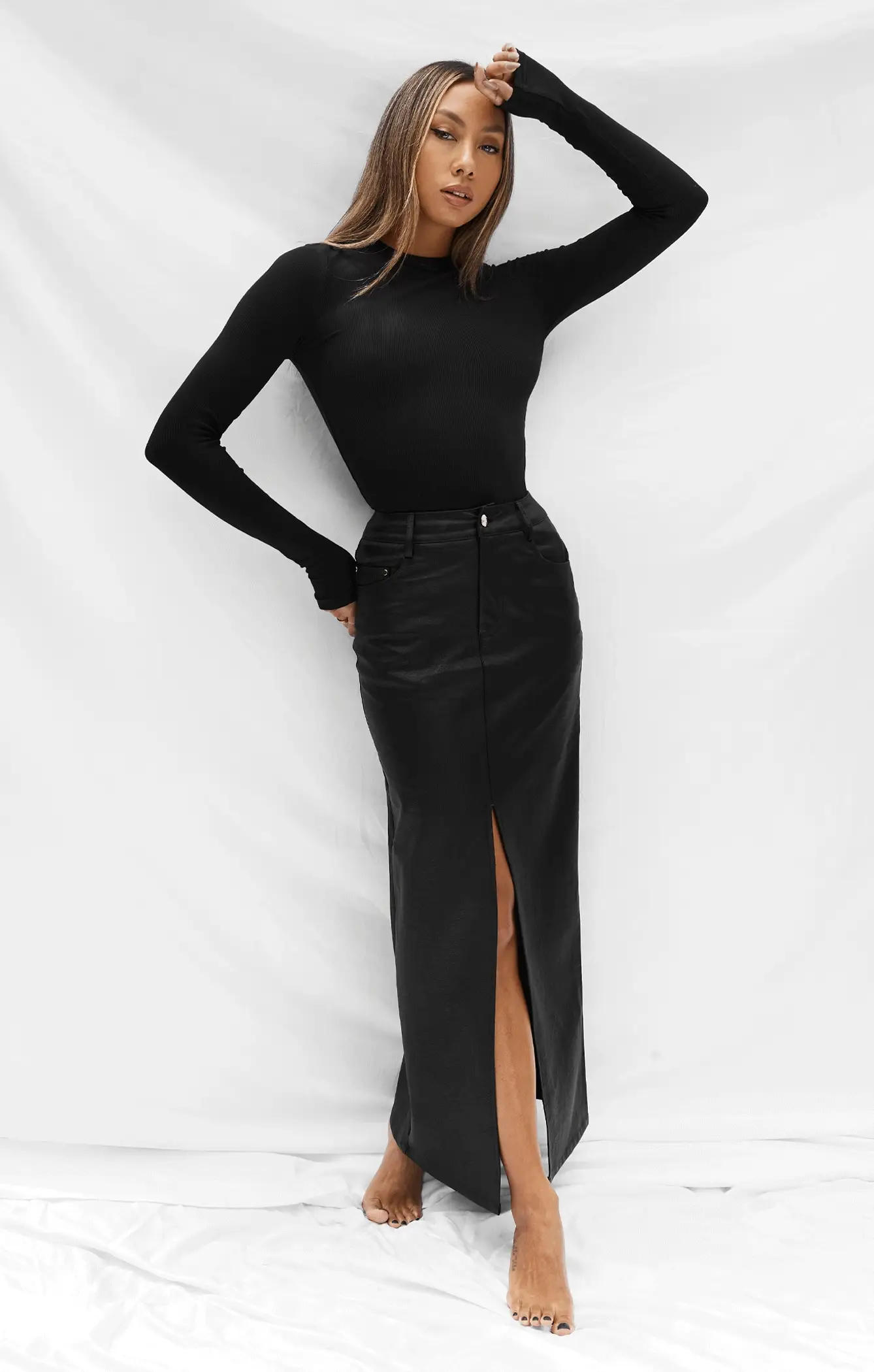 THE PEBBLED™ VEGAN MAXI SKIRT - Image 5